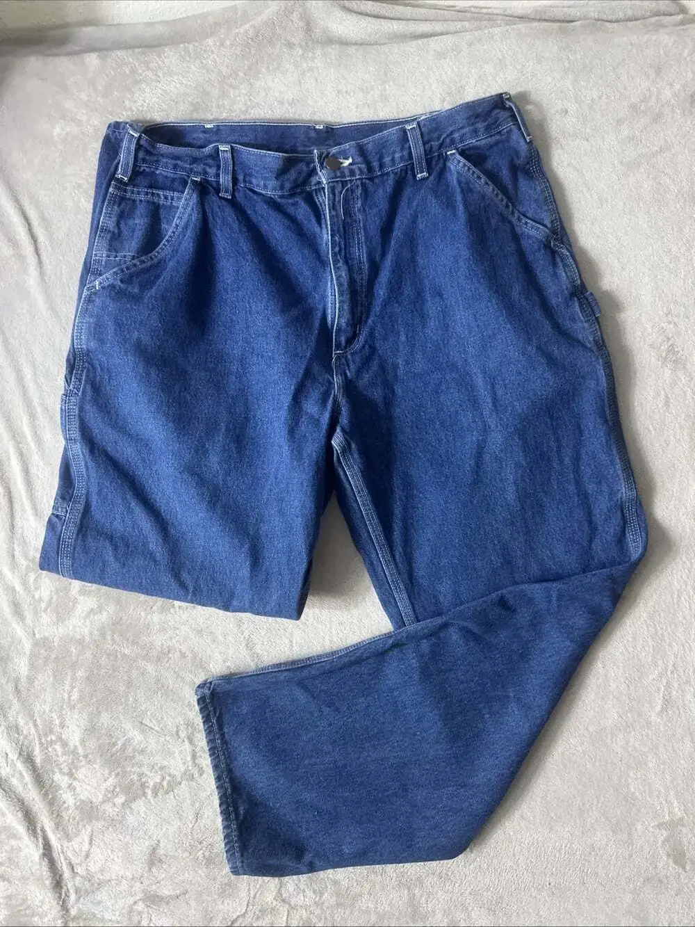 Carhartt Men’s 36x32 Dungaree Fit Carpenter Jeans Blue Denim Work Utility Pants
